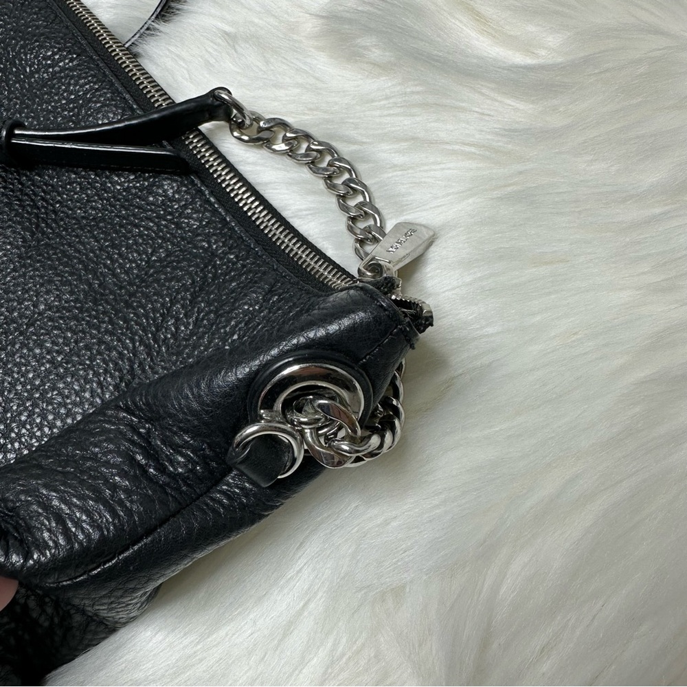 Michael Kors Chain Jet Set Messenger Bag Black Leather - Picture 15 of 15